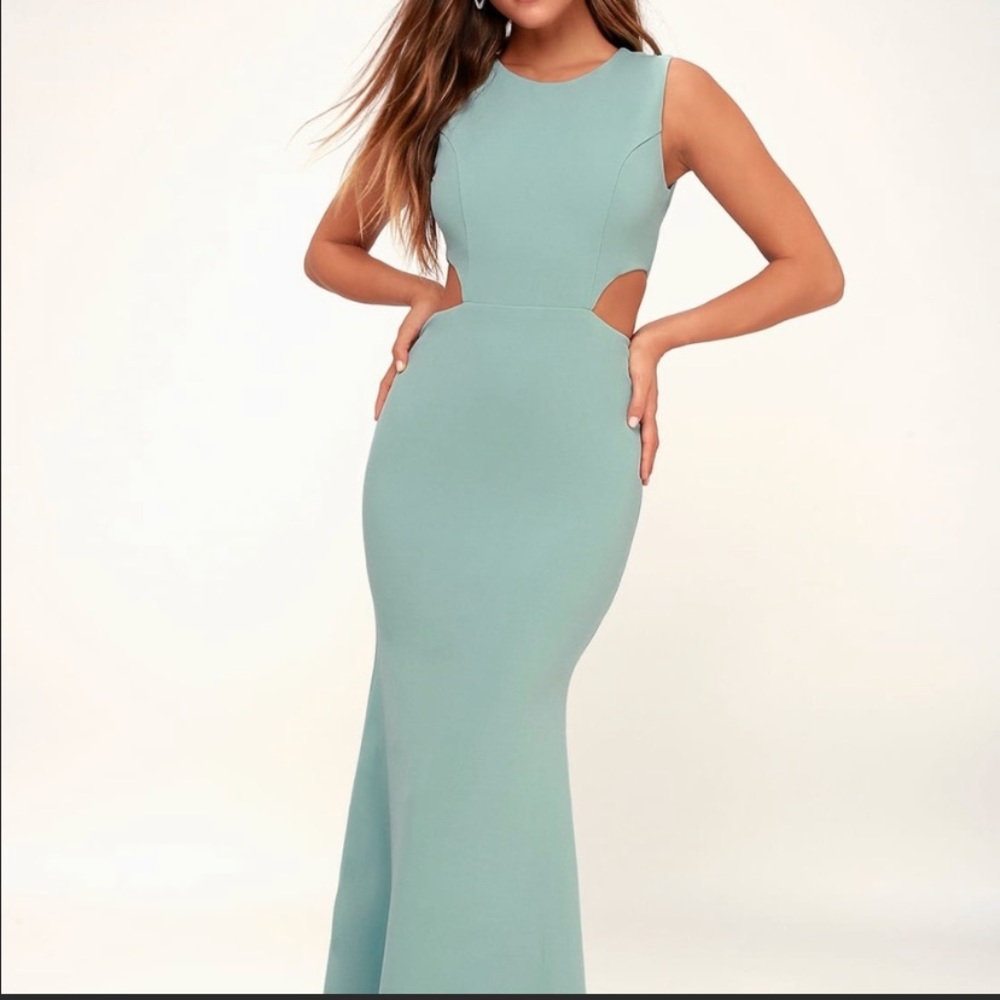 Lulus Utterly Smitten Maxi Dress in Dusty Sage